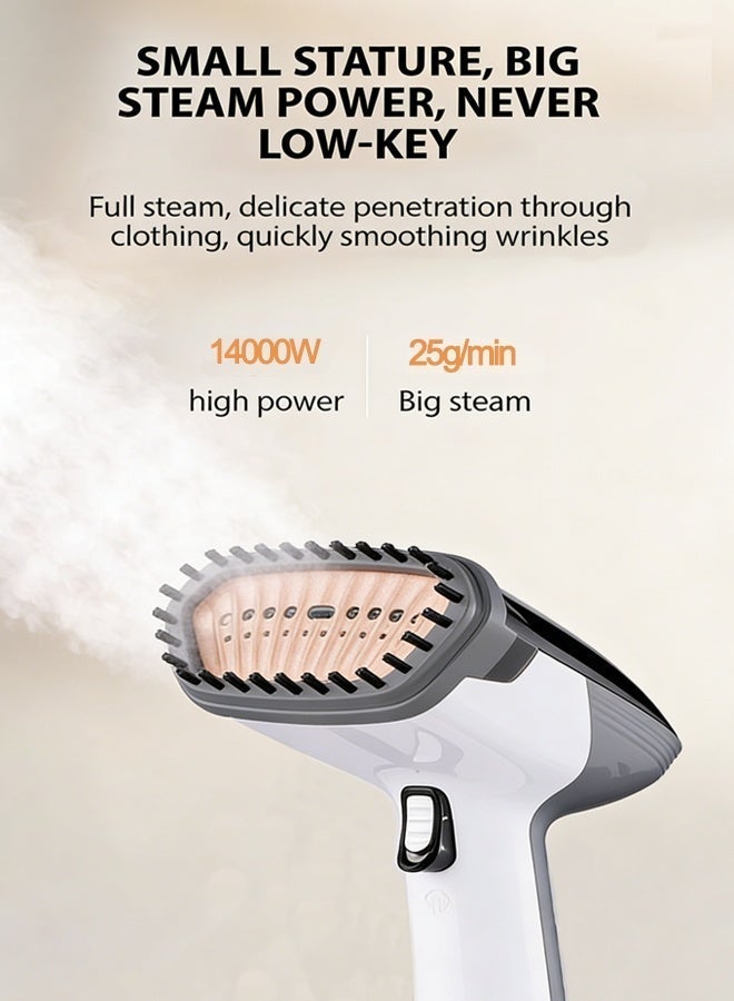 DSP Steamer for Clothes,1400W Portable Handheld Clothing Steamer, 320ML Big Capacity,20 Min Continuous or On Demand Steam,Quick Wrinkle Remover with Fabric Brush for Home,Office - Image 3